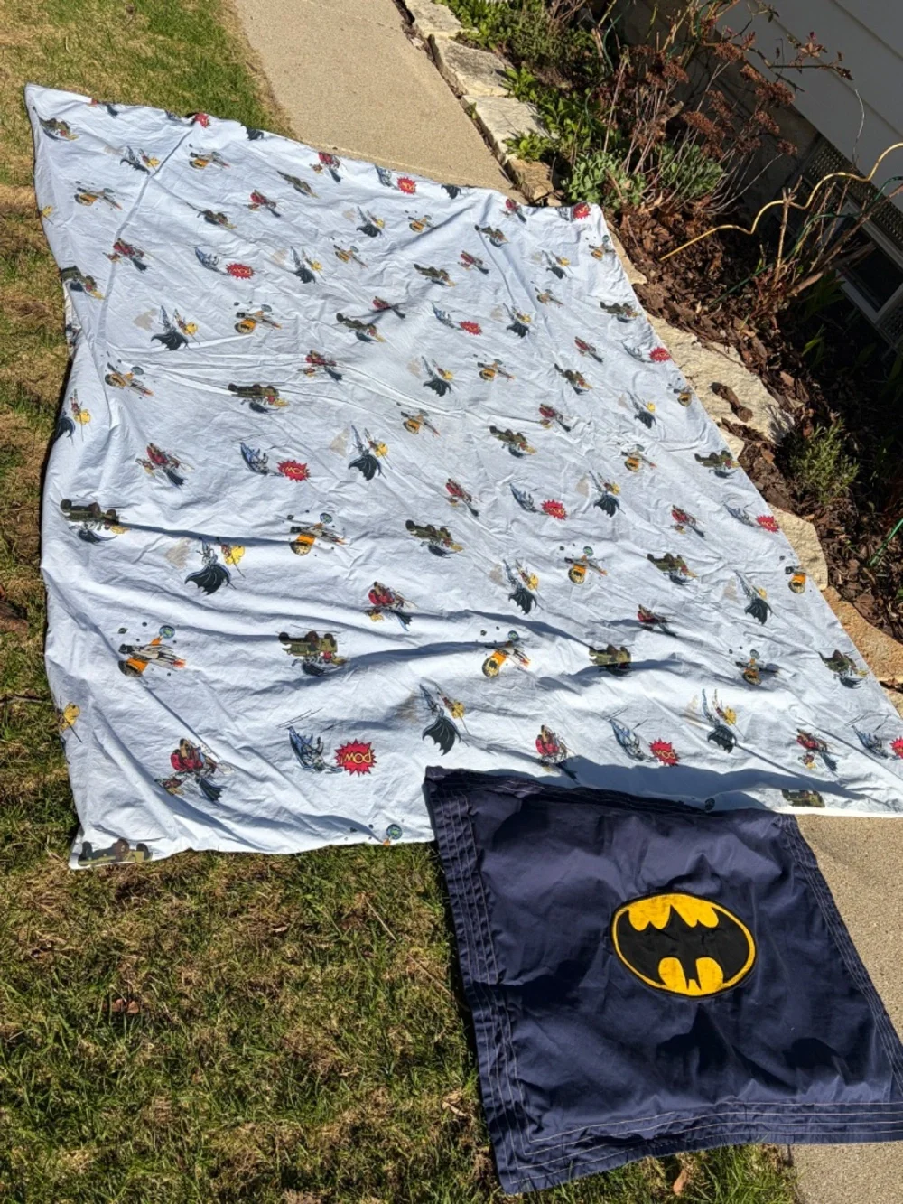 2 pc Set Pottery Barn Kids - BATMAN DC Comics TWIN Duvet, Standard Sham -Perfect